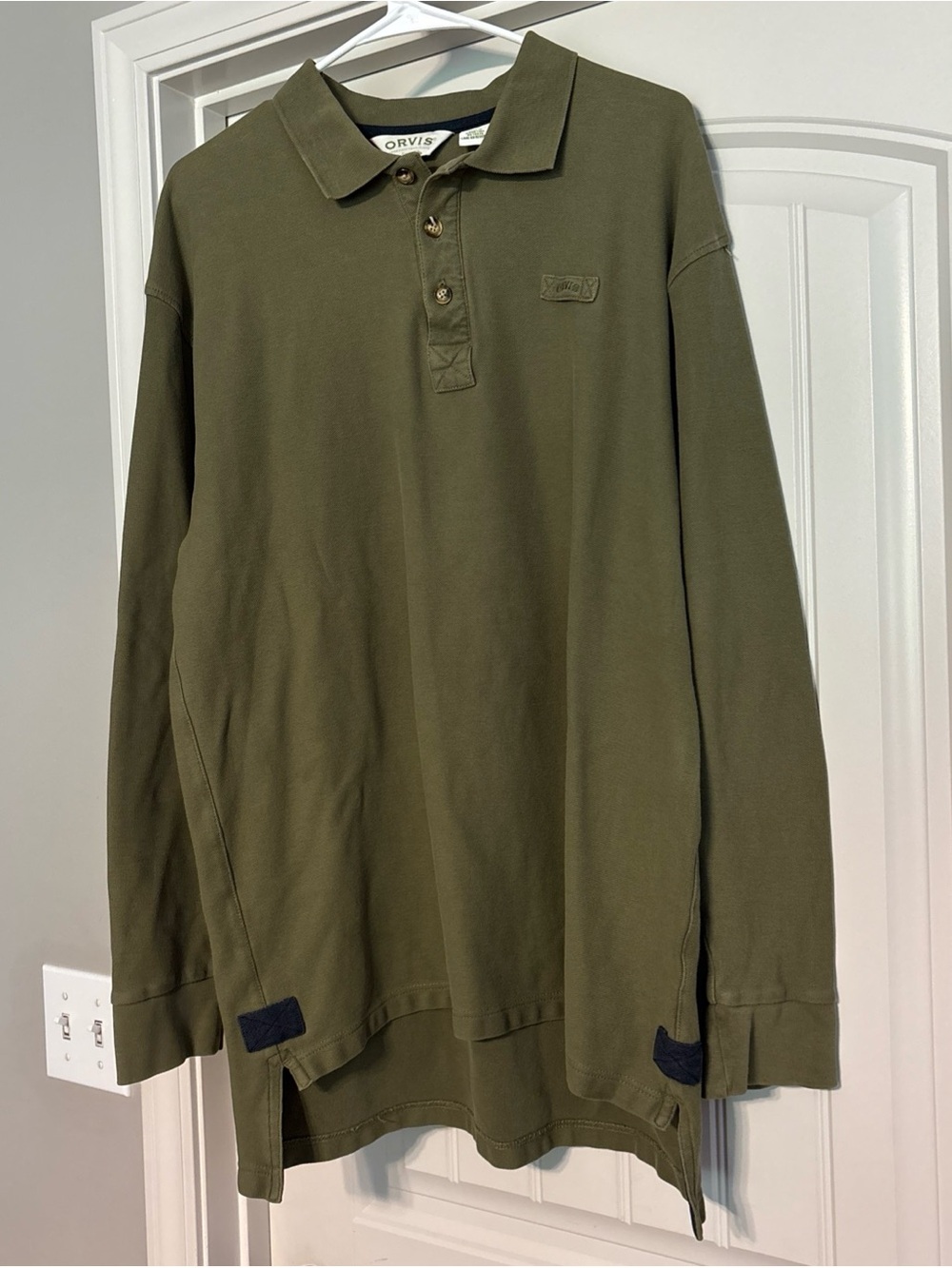 Orvis Men's Olive Long-Sleeve Polo Shirt